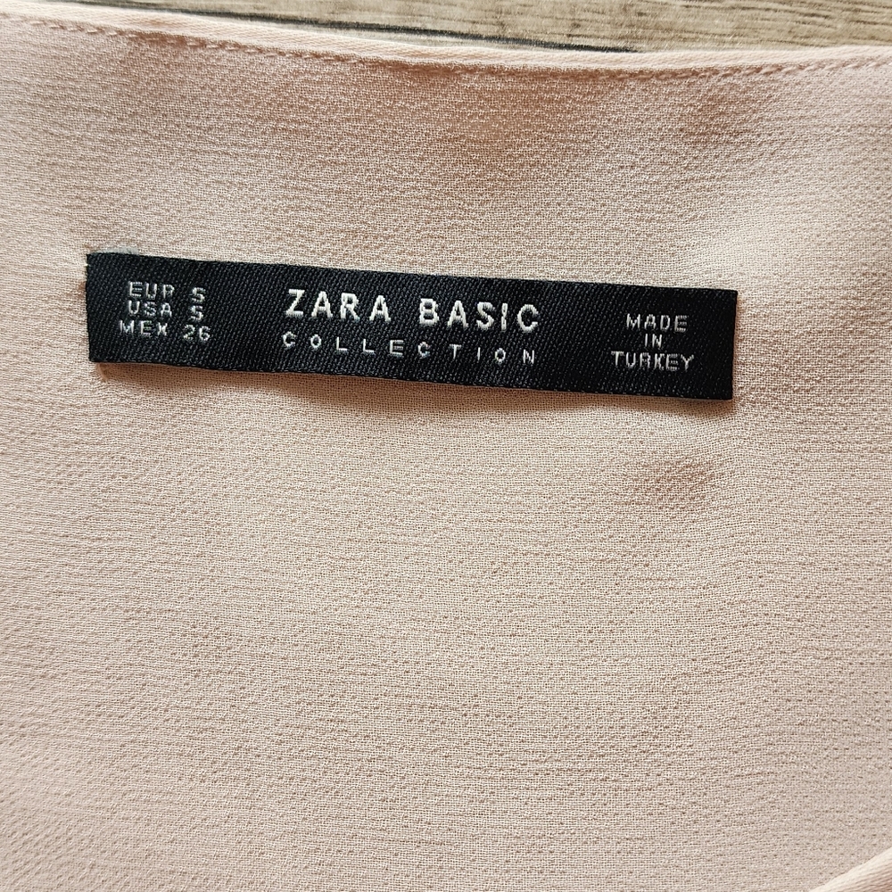 Zara Basic Tan Blouse‎ Women's Small - Picture 3 of 6